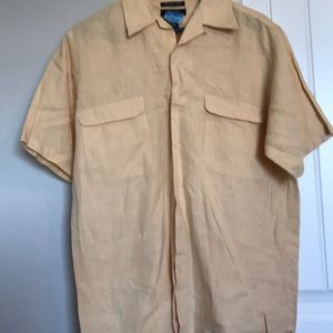 Yellow linen button up